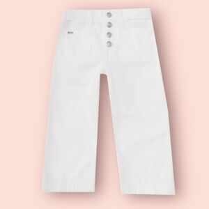 NWT Polo Ralph Lauren Girls Cropped Wide Leg White‎ Jeans